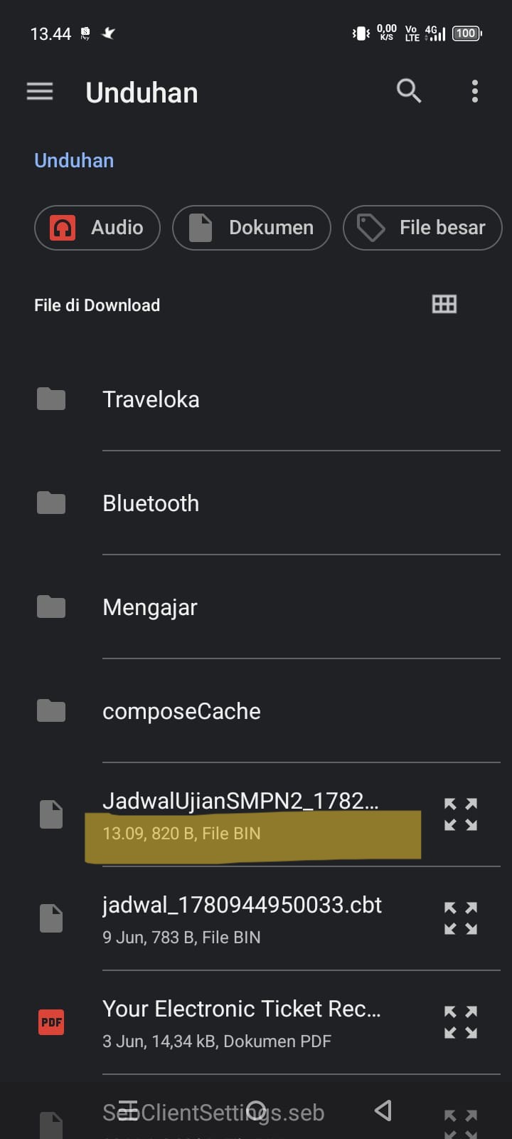 Pilih file jadwal ujian CBT